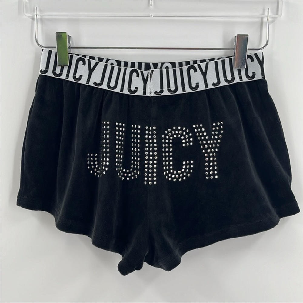 Juicy Couture Velour Shorts With Studded High Rise Logo